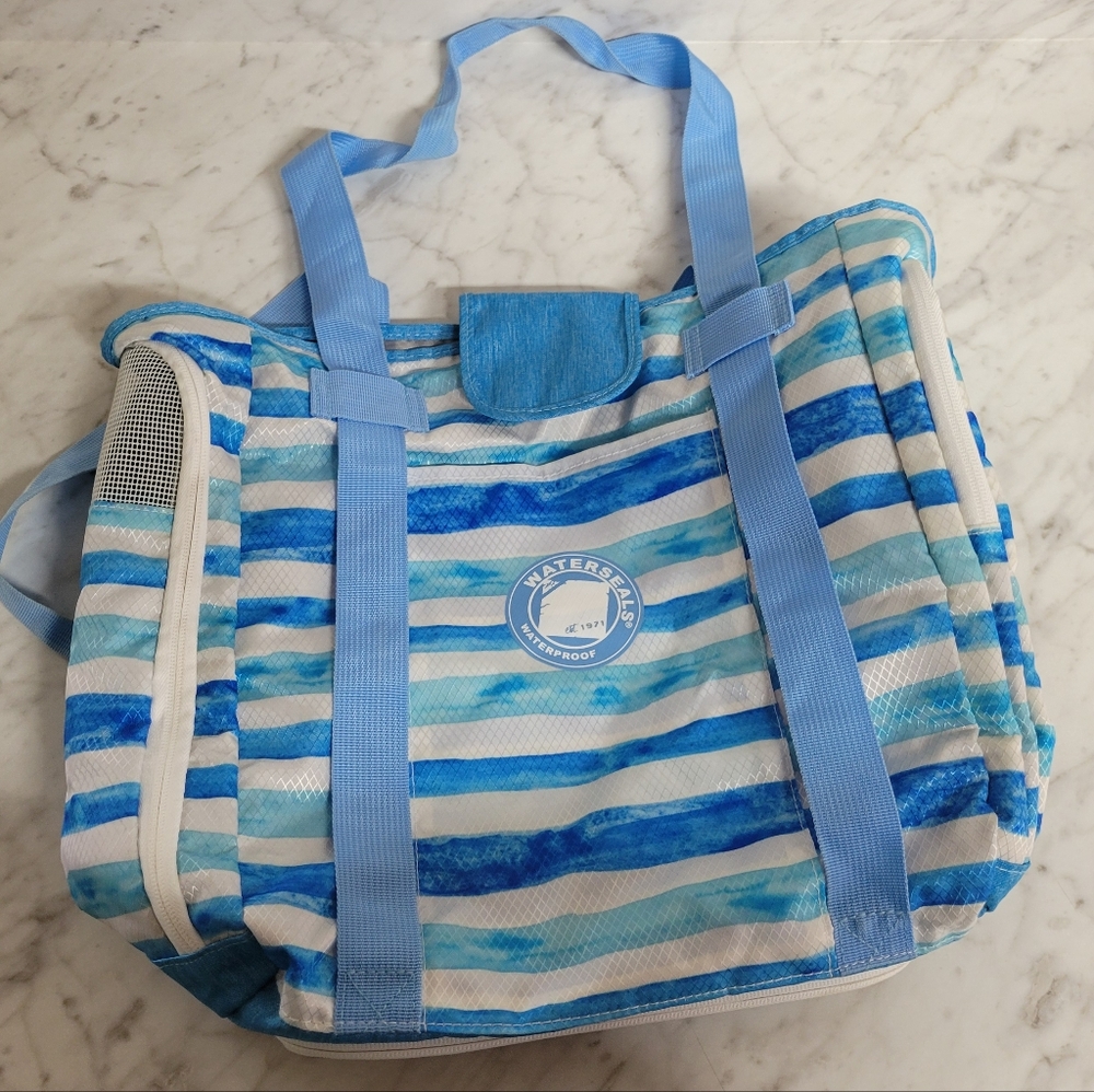 Waterseals Waterproof Beach Tote in Blue Stripe